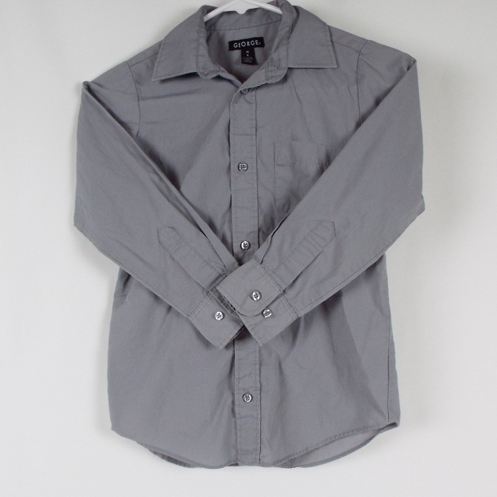 George Boys Gray 8 Long Sleeve Button Down Shirt